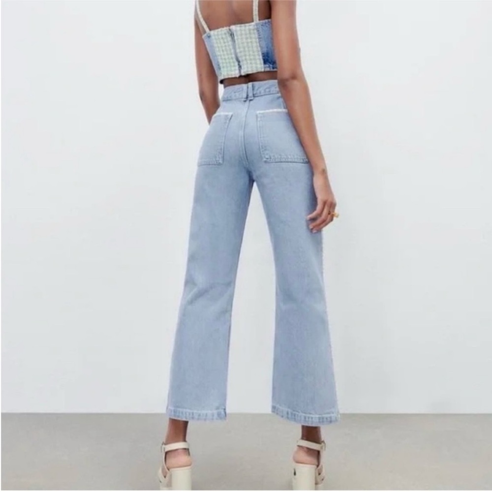 Zara Tweed Trim Jeans - Picture 3 of 9